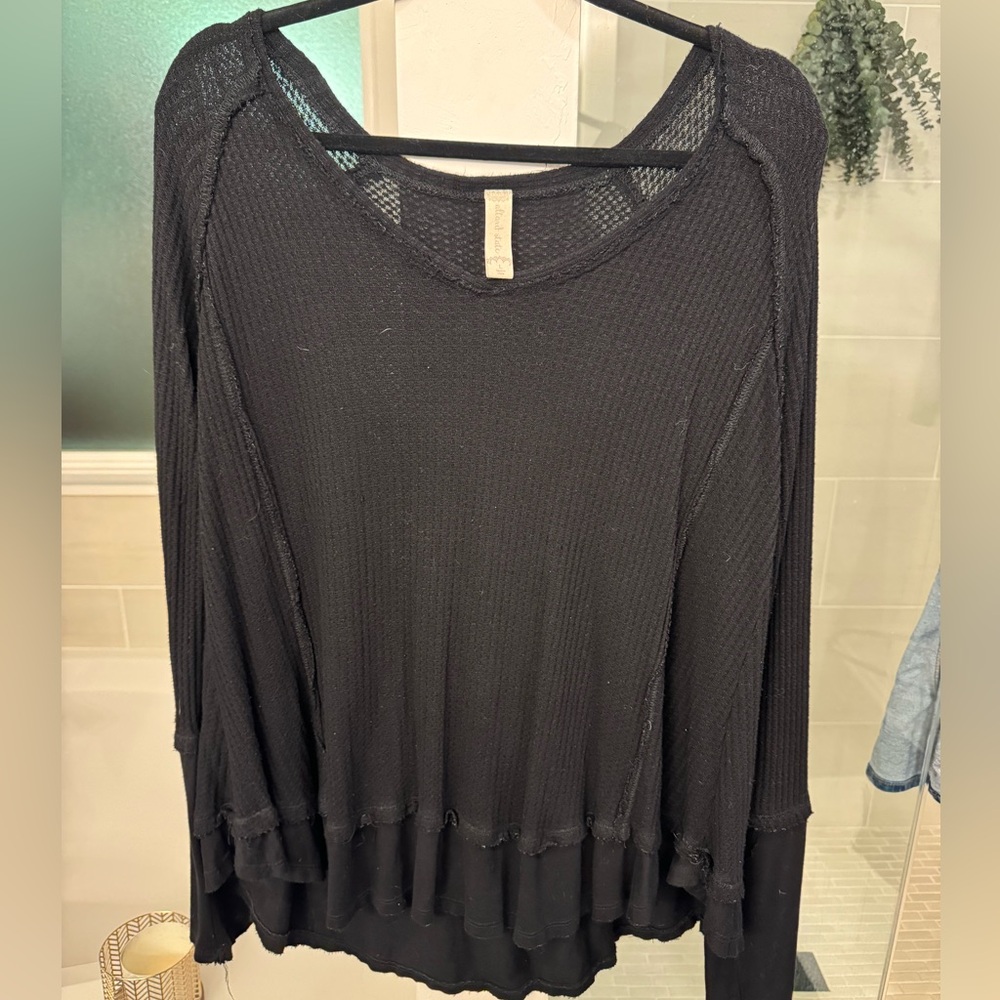 Cozy black v neck sweater